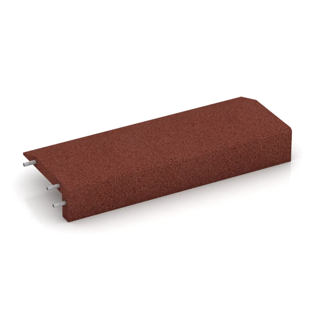 Foto der hinteren Seite vom unsymmetrischen WARCO-Formteil 2606: Borde de caucho en forma de L, Design Rojo ladrillo, Maße 100 × 40 cm | 5/15 cm.