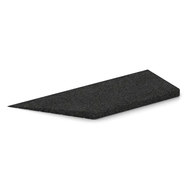 Foto der hinteren Seite vom unsymmetrischen WARCO-Formteil 2036: Corner half wedge right, Design Antracita, Maße 750 x 300 x 40/8 mm.