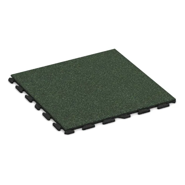 Foto der hinteren Seite vom unsymmetrischen WARCO-Formteil 1601: Pavimento Fitness Baldosas de Goma Classic, Design Césped inglés, Maße 1000 x 1000 x 30 mm.
